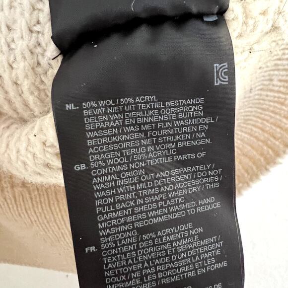 G STAR RAW Women's size L Weet Weave Knitted Ivory Chunky Sweater Wool Blend - Picture 9 of 10